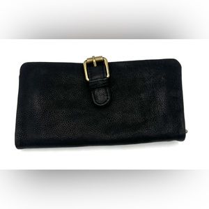 Fat Face Black Wallet with Gold Buckle